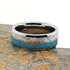 Men's 8mm Tungsten Cupid's Arrow Turquoise Meteorite Inspired Comfort-Fit Band